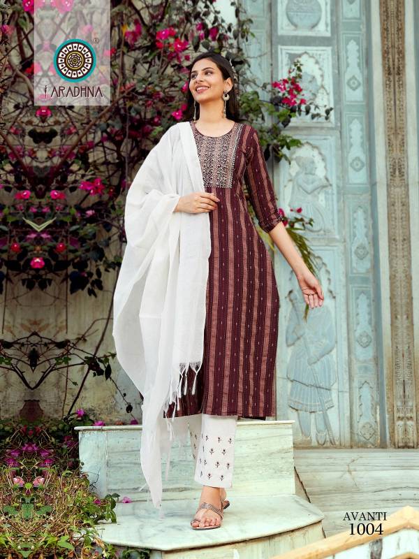 Aradhna Avanti 1 Cotton Latest Ethnic Wear Kurti Pant With Dupatta Collection